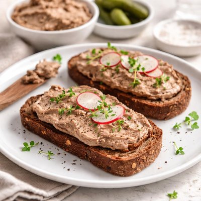 Rye bread with liver pate