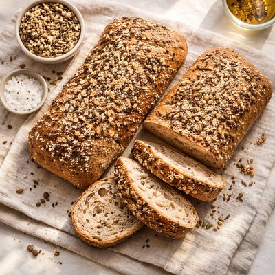 Rye seeded ciabatta bread