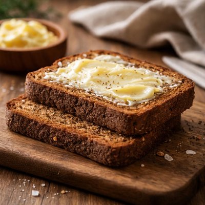 Rye toast with butter