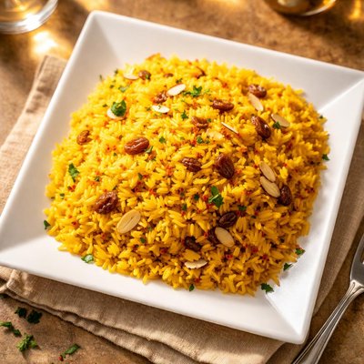 Saffron rice cooked