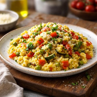 Saffron vegetable risotto