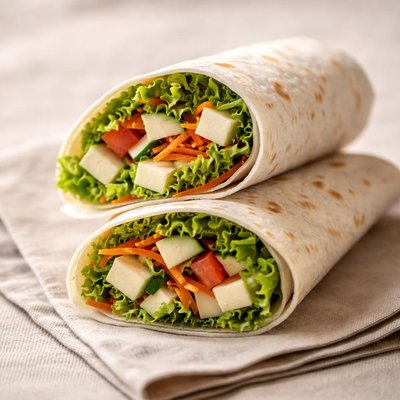 Salad and cheese wrap