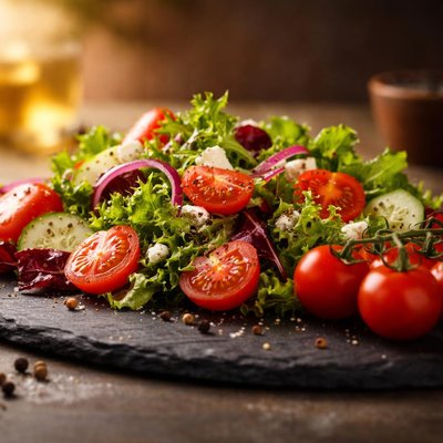 Salad and tomatoes