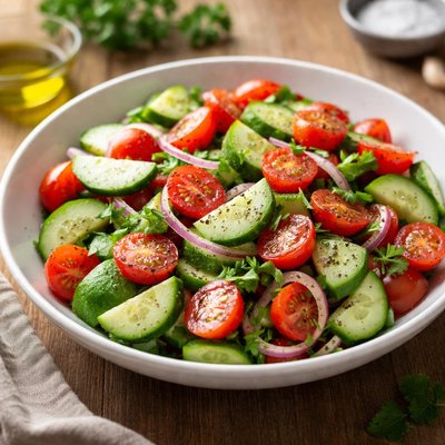 Salad cucumber and tomato
