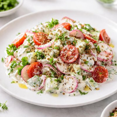 Salad made with yogurt