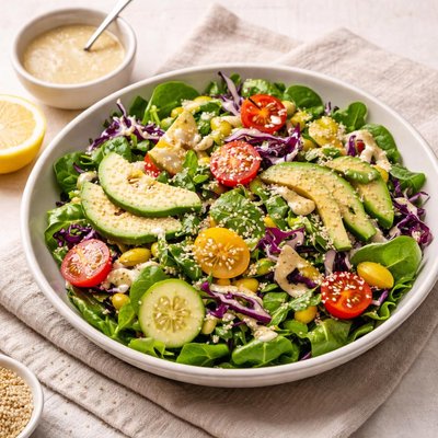 Salad wirh miso dressing