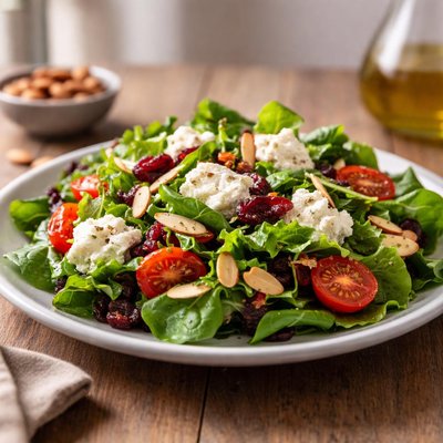 Salad with almonds and goat cheese