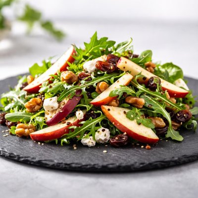 Salad with apple and raisins