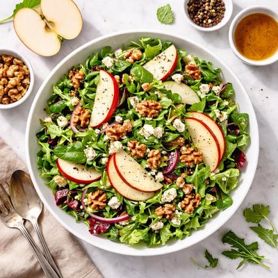 Salad with apples and walnuts