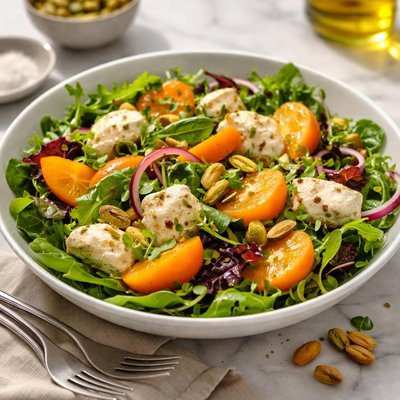 Salad with apricots and pistachios