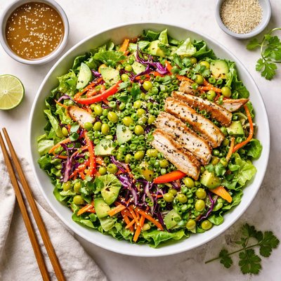 Salad with asian sesame dressing