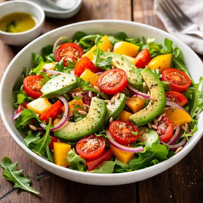 Salad with avocado and bell peppers