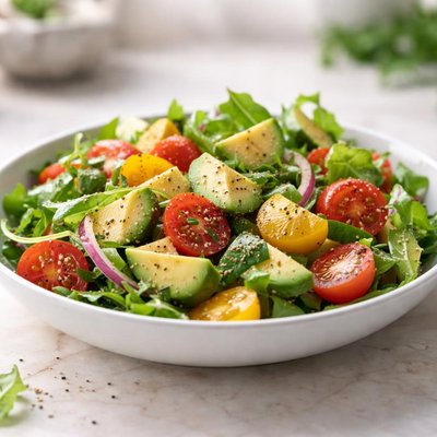 Salad with avocado and tomatoes