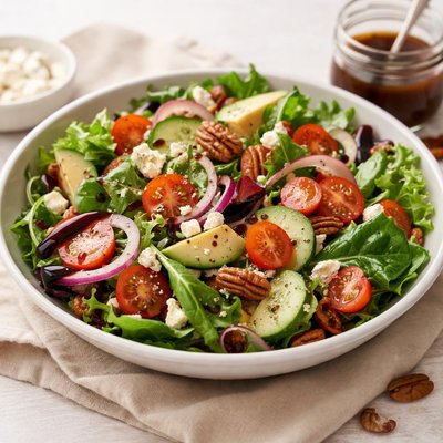 Salad with balsamic vinaigrette dressing
