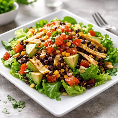 Salad with black beans and salsa