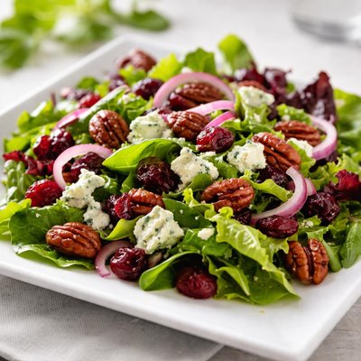 Salad with blue cheese and cranberries