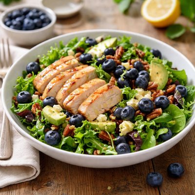 Salad with blueberries and chicken