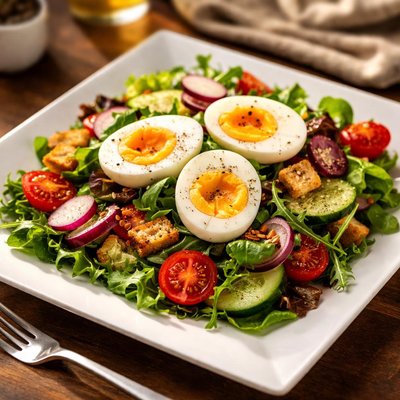 Salad with boiled eggs