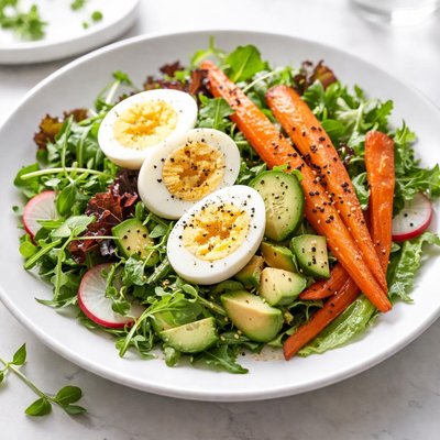 سلطة بالبيض المسلوق والجزر