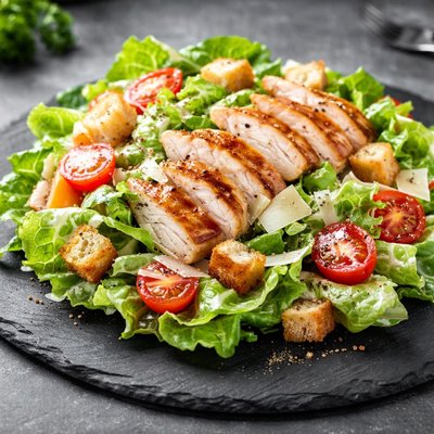 Salad with caesar dressing