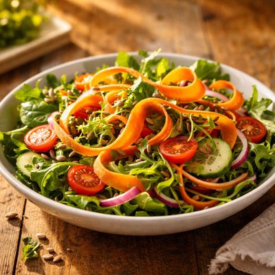 Salad with carrot strips