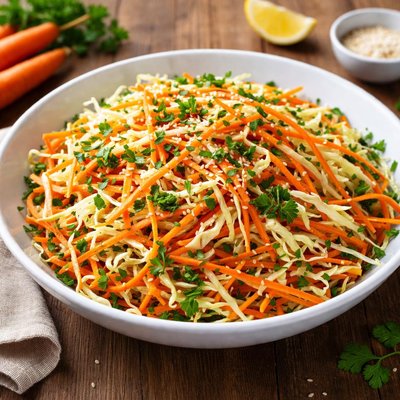 Salad with carrots and cabbage