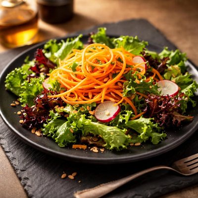 Salad with carrots and lettuce