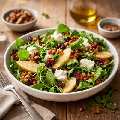 Salad with cheese and nuts