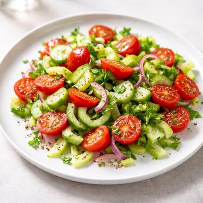 Salad with cherry tomatoes and celery