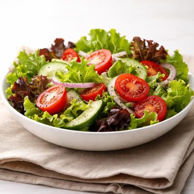 Salad with cherry tomatoes and lettuce