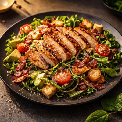 Salad with chicken and bacon