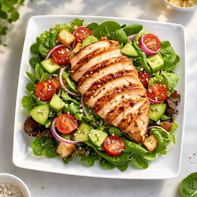 Salad with chicken breast