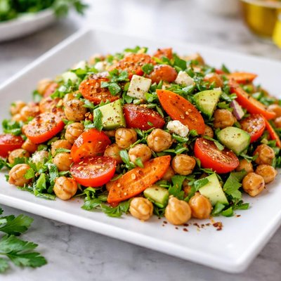 Salad with chickpeas and carrots