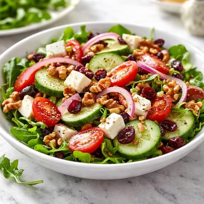 黄瓜番茄洋葱羊奶干酪蔓越莓核桃沙拉