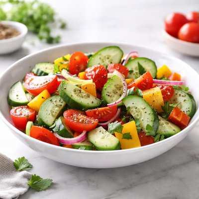 Salad with cucumber and bell peppers