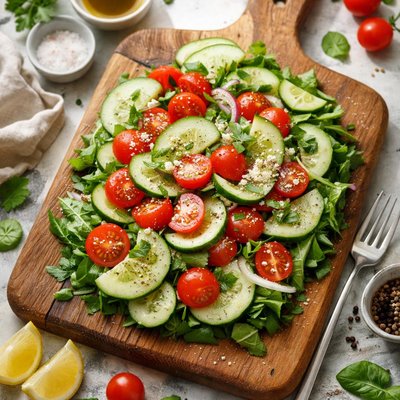 Salad with cucumber and cherry tomatoes