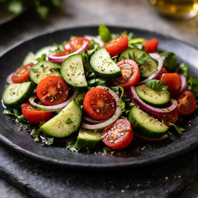 Salad with cucumber and tomato