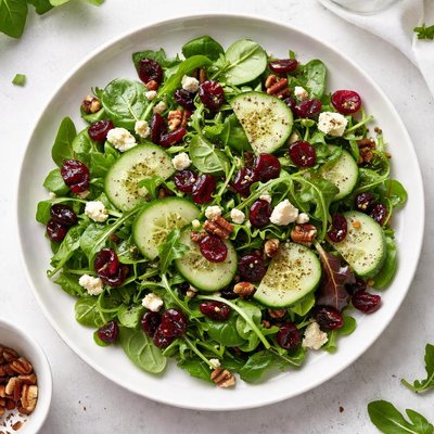 Salad with cucumbers and cranberries