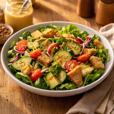Salad with dijon mustard dressing