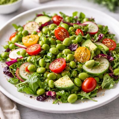 Salad with edamame