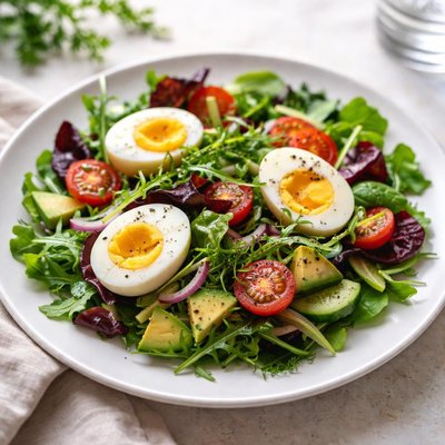 Salad with eggs