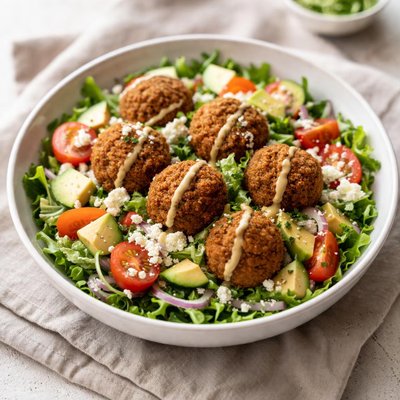 Salad with falafel
