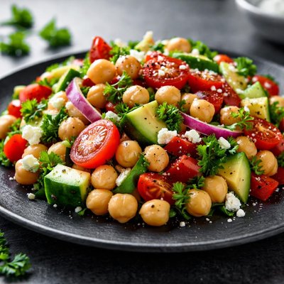 Salad with garbanzo beans