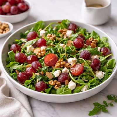 Salad with grapes and nuts