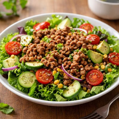 Salad with ground meat