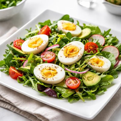 Salad with hard-boiled eggs