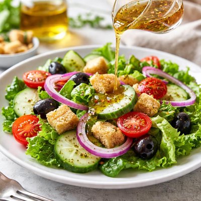Salad with italian dressing
