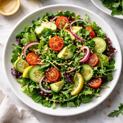 Salad with lemon dressing