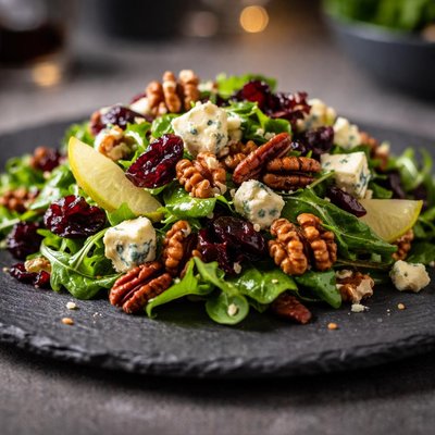 Salad with nuts and cheese