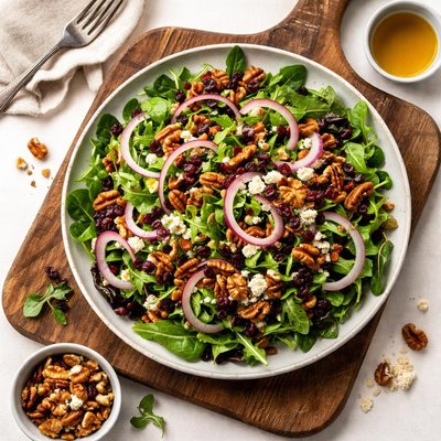 Salad with nuts and onions